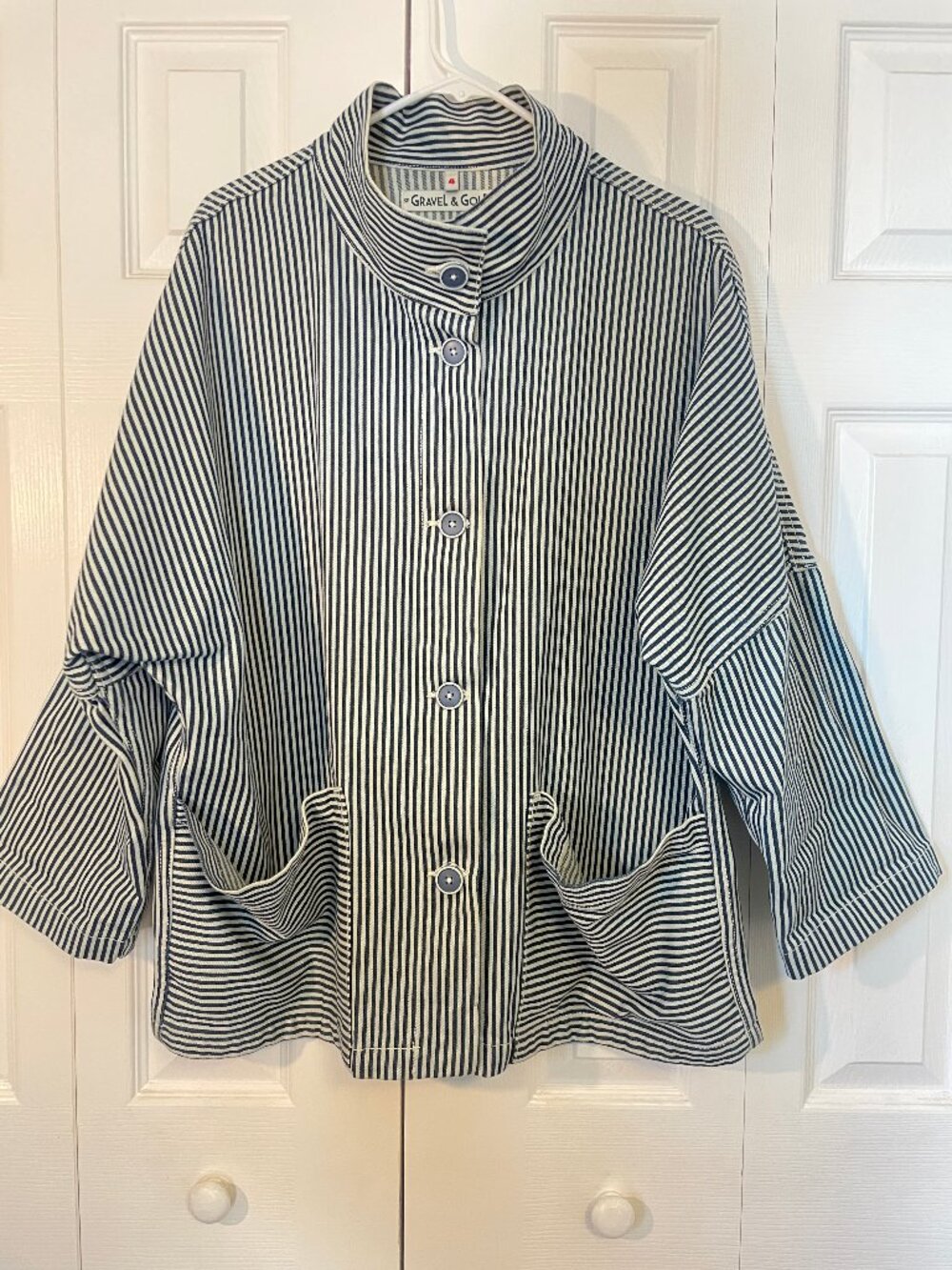 Gravel & Gold - Marram Jacket / Chore Coat - Conductor Stripe - Picture 5 of 10